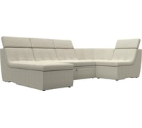 П-образный модульный диван Холидей Люкс полностью рогожка Корфу 02 Лига диванов 105601