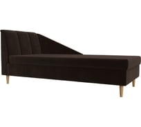 Кушетка Астер левая полностью микровельвет коричневый Лига диванов 104520L