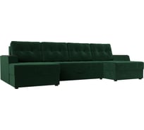 П-образный диван Эмир полностью велюр зеленый Лига диванов 110968