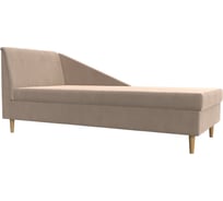 Кушетка Астер левая полностью велюр бежевый Лига диванов 104509L