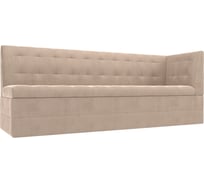 Кухонный диван Бриз с углом полностью велюр бежевый Лига диванов 106969