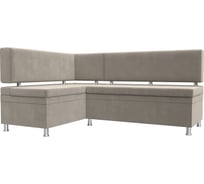 Кухонный уголок Стайл левый полностью микровельвет бежевый Лига диванов 114517L