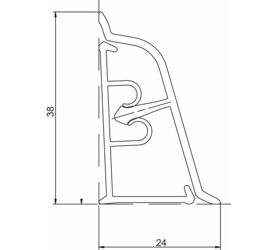 Плинтус для столешницы KORNER Бриллиант черный 3.0 м, ПВХ LB-381-6187 20-381-0-6187