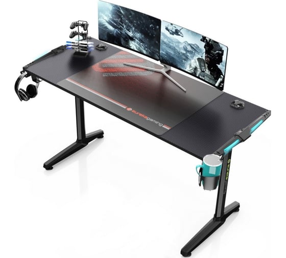 Стол для компьютера, для геймеров EUREKA GIP 55, Black ERK-GIP-55B-V1