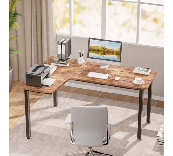 Письменный стол для компьютера EUREKA CD-L01L-60VP, Brown, угловой ERK-CD-L01L-60VP-V1