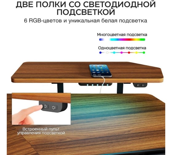 Стол для компьютера, для геймеров EUREKA с подставкой под клавиатуру, электрической регулировкой по высоте ERK-ED71-WN