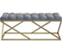 Банкетка GreenWeen ZUMA золотой каркас, сидение шенилл цвет Steel Grey, каретная стяжка, 1100x400x450 GW-ZUMA-SGREY-110G-K 2