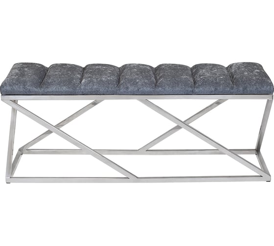 Банкетка GreenWeen ZUMA каркас нержавеющая сталь, сидение шенилл цвет Steel Grey, Bulon, 1100x400x450 GW-ZUMA-NER-SGREY-110-BL