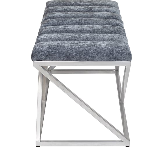 Банкетка GreenWeen ZUMA каркас нержавеющая сталь, сидение шенилл цвет Steel Grey, Bulon, 1100x400x450 GW-ZUMA-NER-SGREY-110-BL