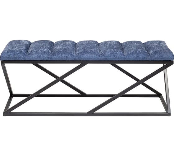 Банкетка GreenWeen ZUMA черный каркас, сидение шенилл цвет Steel Blue, Bulon, 1100x400x450 GW-ZUMA-SBLUE-110B-BL