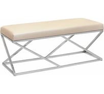 Банкетка GreenWeen ZUMA каркас нержавеющая сталь, сидение экокожа цвет Light Beige 1100x400x450 GW-ZUMA-NER-LEA-110-LB