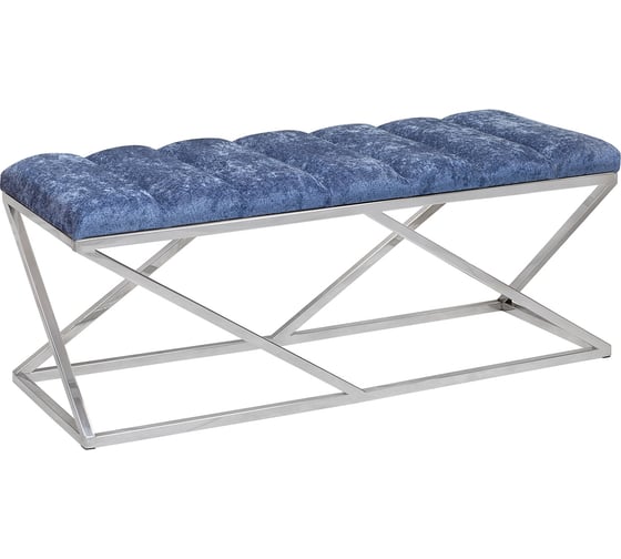 Банкетка GreenWeen ZUMA каркас нержавеющая сталь, сидение шенилл цвет Steel Blue, Bulon, 1100x400x450 GW-ZUMA-NER-SBLUE-110-BL 1