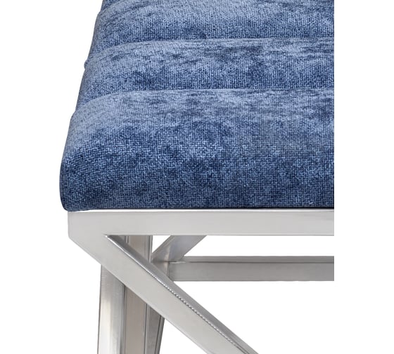 Банкетка GreenWeen ZUMA каркас нержавеющая сталь, сидение шенилл цвет Steel Blue, Bulon, 1100x400x450 GW-ZUMA-NER-SBLUE-110-BL