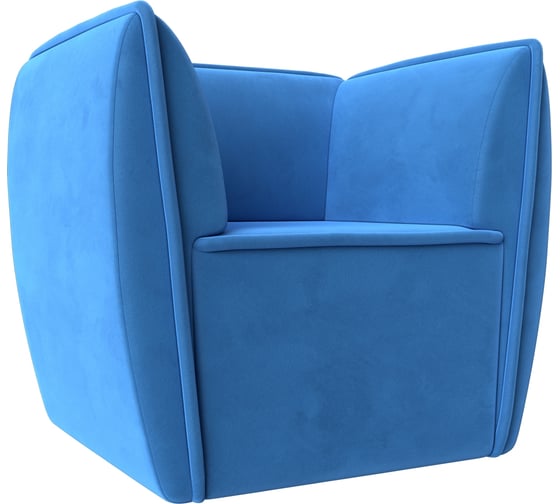 Кресло Лига диванов Бергамо полностью велюр голубой 111980 1