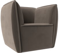 Кресло Лига диванов Бергамо полностью велюр коричневый 111984