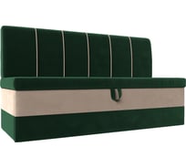 Кухонный диван Лига диванов Энигма основа велюр зеленый, компаньон велюр бежевый 112884