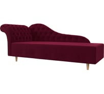 Кушетка Лига диванов Камерон левый полностью микровельвет бордовый 110099L