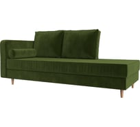 Кушетка Лига диванов Прайм левый полностью микровельвет зеленый 100881L