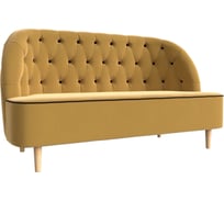 Кушетка Лига диванов Амиса полностью микровельвет желтый, кант микровельвет коричневый 109837