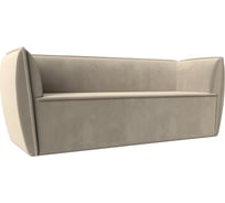 Прямой диван Лига диванов Бергамо 3-х местный полностью микровельвет бежевый 112102