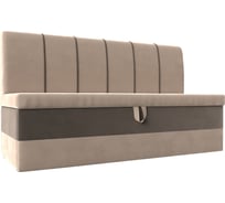 Кухонный диван Лига диванов Энигма основа велюр бежевый, компаньон велюр коричневый 112878