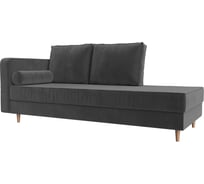 Кушетка Лига диванов Прайм левый полностью велюр серый 100877L