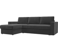 Угловой диван Лига диванов Траумберг левый полностью велюр серый 108707L