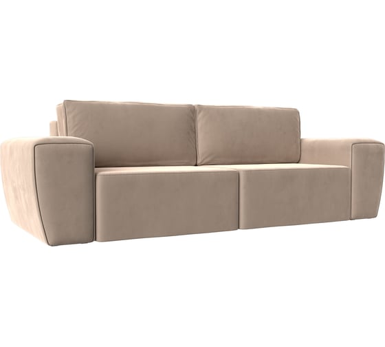 Прямой диван Лига диванов Беккер полностью велюр бежевый 108518 1