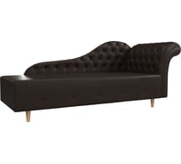 Кушетка Лига диванов Камерон правый полностью экокожа коричневая 110112