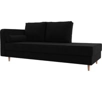 Кушетка Лига диванов Прайм левый полностью микровельвет черный 100884L