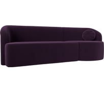 Прямой диван Лига диванов Лига-027 угол правый полностью велюр фиолетовый 119523
