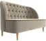 Кушетка Лига диванов Амиса полностью микровельвет бежевый, кант микровельвет коричневый 109835 4