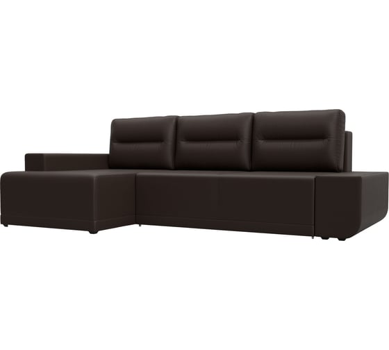 Угловой диван Лига диванов Чикаго левый полностью экокожа коричневая 110765L 1