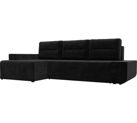 Угловой диван Лига диванов Чикаго левый полностью велюр черный 110742L 1