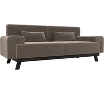 Прямой диван Лига диванов Мюнхен полностью велюр коричневый 109099