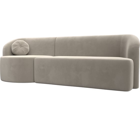 Прямой диван Лига диванов Лига-027 угол левый полностью микровельвет бежевый 119546L 1