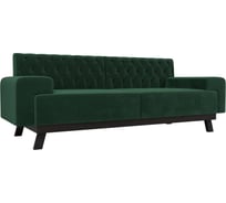 Прямой диван Лига диванов Мюнхен Люкс полностью велюр зеленый 109123
