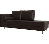 Кушетка Лига диванов Прайм левый полностью экокожа коричневая 100893L