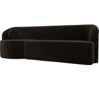 Прямой диван Лига диванов Лига-027 угол левый полностью микровельвет коричневый 119547L