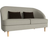 Кушетка Лига диванов Атико полностью рогожка Корфу 02, подушки микровельвет коричневый 109918