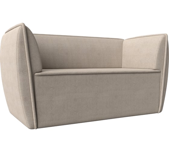 Прямой диван Лига диванов Бергамо 2-х местный полностью рогожка бежевая 112067 1