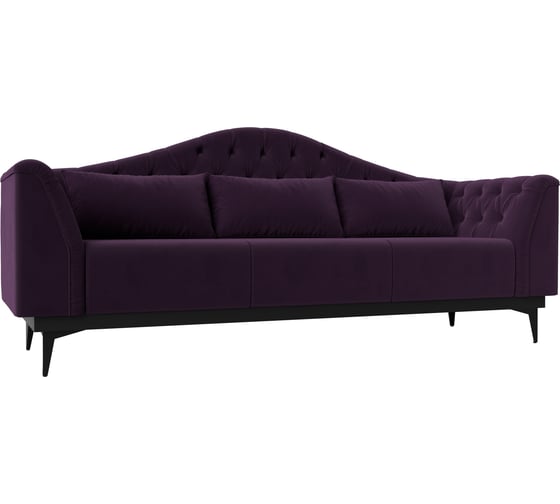 Прямой диван Лига диванов Флорида полностью велюр фиолетовый 112344 1