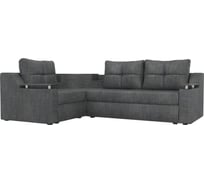 Угловой диван Лига диванов Тесей левый полностью рогожка серая 107639L