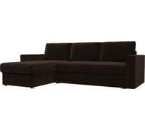 Угловой диван Лига диванов Траумберг левый полностью микровельвет коричневый 27895L