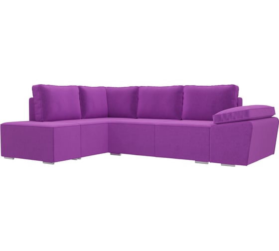 Угловой диван Лига диванов Хьюго угол левый полностью микровельвет фиолетовый 101256L 1