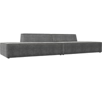 Прямой модульный диван Лига диванов Монс Лофт рогожка серая, кант рогожка коричневая 119653