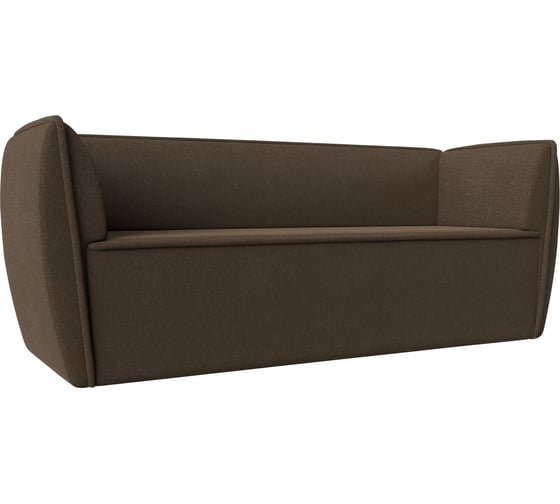 Прямой диван Лига диванов Бергамо 3-х местный полностью рогожка коричневая 112122 1