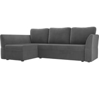 Угловой диван Лига диванов Гесен левый полностью велюр серый 106795L