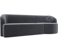 Прямой диван Лига диванов Лига-027 угол правый полностью велюр серый 119521