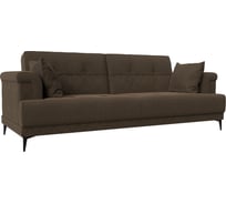 Прямой диван Лига диванов книжка Орлеан полностью рогожка коричневая 111832